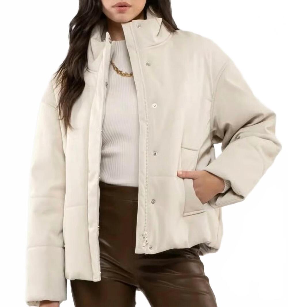 NEW MOON RIVER turtle neck jacket in beige